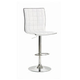 Coaster Ashbury Upholstered Adjustable Bar Stools White and Chrome (Set of 2) Model 122089